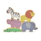 Animais da Floresta da NewArt - Brinquedo de Madeira com 5 peças, da Selva ou Savana, cód. 236