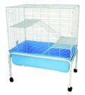 Animal Cage YML de 3 níveis para interior com suporte azul Animal Cage YML de 3 níveis para interior com suporte azul