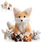 Animal de pelúcia Hydren Fennec Fox com 4 bebês, 34 cm, presente para crianças