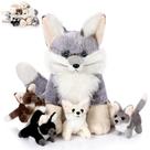 Animal de pelúcia Hydren Fennec Fox com 4 bebês, 34 cm, presente para crianças
