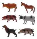 Animal Fazenda Borracha Cavalo Porco Vaca Cachorro C/ 6 PÇS