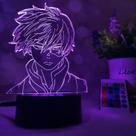 Anime 3D Night Light My Heros Academias para decoração de quarto