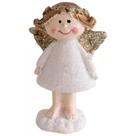 Anjinho da Guarda Branco Fofo com Asa e Coroa Dourada Gliter