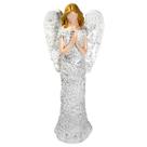Anjo Branco Decorativo Floral Detalhado 27cm Altura