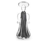 Anjo Em Cristal Murano Cinza - São Marcos 21cm