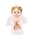 Anjo Enfeite de Resina Anjinho Roupa Rosa Oração 15cm