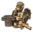 Anjo Protetor Castical Porta Vela Cor Dourada