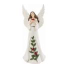 Anjo resina 35cm branco glitter decorativo natalino dinatale