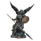 Anjo São Rafael Arcanjo Santo Religioso Estatueta Verde/Ouro