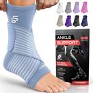 Ankle Brace Sleeve Stars para mulheres e homens, torção no tornozelo azul