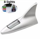 Antena Automotiva Solar com Led Pisca Pisca Shark Prata