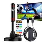 Antena Digital Amplificada internos e externo qualidade 4k ultra HD Base magnética Compatível com conversor digital Hdtv, Uhf e Vhf