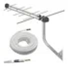 Antena Digital Ext. + 8m Cabo Coaxial c/Conectores(Eletronic VHF/UHF 12 Elem.)