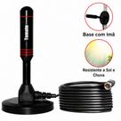 Antena Digital Interna 3.5 dbi HDTV UHF VHF 4K HDTV À Prova d'água Cabo 3m Base Magnética Com imã