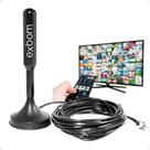 Antena Digital Interna Externa Hdtv Cabo 5 Metros Base Imã