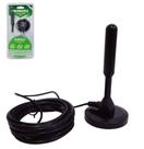 antena digital interna / externa hdtv / vhf / uhf / fm com base imantada e cabo 4,3m - IMPORIENTE
