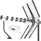 Antena externa de cinco estrelas, com alcance de 320 km, HDTV, VHF, UHF