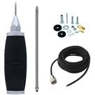 Antena Inox Móvel Px Caminhao 2,70 metros B-2003p Alongador 60cm Cabo 5,5 metros Kit de Parafusos Antena Inox Móvel Px Caminhao 2,70 metros B-2003p Alongador 60cm Cabo 5,5 metros Kit de Parafusos