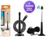 Antena Interna Digital UHF HDTV Compacta Portátil Cabo 3m Qualidade Superior de Imagem