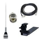 Antena Móvel 1/4 de Onda VHF UHF Dual Band 131-900mhz M-300c Suporte Bi-Articulado Adaptável Cabo 5,5 Metros com Conectores Adaptador Rádio Baofeng