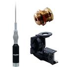 Antena Móvel 5/8 com Mola na Base M-410c Suporte Bi-Articulado Calha M-500 Parafuso de Fixação