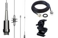 Antena Móvel Dual Band 86cm Ap0191 Cabo 5,5 Metros Com Conectores Suporte Bi-articulado Para Porta Malas Hatch Sedan
