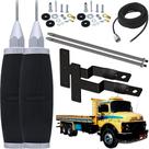 Antena Móvel Inox Px 2,70 metros B-2003P Alongador 60cm Cabo 5,5 metros Suporte Dianteiro Mercedes Benz Antigo 1113 1313 1318 1513