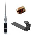 Antena Móvel PX 1,23cm Bobina na Base B-2080 + Suporte Bi-Articulado Adaptável Caminhonete Carroceria + Parafuso de Fixação