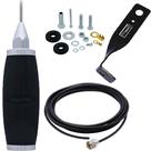 Antena Móvel Px 2,70 metros Marinox Caminhão Radio Amador Suporte Mercedes Benz Mb Atego Lado Esquerdo Motorista Cabo 5,5 Metros Parafusos Anti-Furto