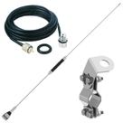 Antena Móvel Px 67cm Suporte Bi-Articulado Inox Tubular Grade Cabo Coaxial 3,5 metros