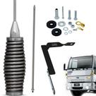 Antena Móvel PX Bobina Inox 2,70 Metros B-2003 Aquário Suporte Frontal Carona Caminhão Ford Cargo Prolongador Inox 60cm Parafusos Anti-Furto