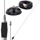 Antena Móvel Px Mini Maria Mole 1,35 Metros Radio Amador Marinox Inox Suporte Magnético Forte Com Cabo 5,5 Metros
