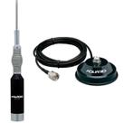 Antena Móvel VHF 1,50 Metros Bobina na Base M-410c + Suporte Magnético Imã com Cabo 4 Metros M-700k