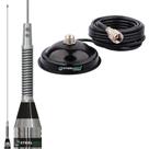 Antena Móvel VHF 184 de Onda 62cm Mola na Base Ap4186 + Suporte Magnético com Cabo 5,5 Metros Ap2075 Steelbras