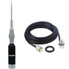 Antena Móvel VHF 5/8 de Onda com Mola 1,50 metros M-410c + Cabo Coaxial 5,5 metros com Conectores M-802k Antena Móvel VHF 5/8 de Onda com Mola 1,50 metros M-410c + Cabo Coaxial 5,5 metros com Conectores M-802k