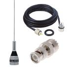 Antena Móvel Vhf M-300C Cabo 5,5 metros Adaptador Bnc Macho Uhf Fêmea Icom Yaesu Vertex