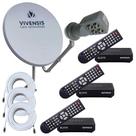 Antena Parabólica Banda KU + 03 Receptores ELSYS SATMAX 6