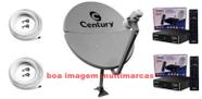 Antena Parabólica Century Bipartida 60cm 2 Recepitores Digital SatHd Visiontec VT1000