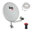 Antena Parabólica Digital Banda KU 60cm Alto Ganho com LNBF Single e Cabo 15m