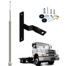 Antena Px 2,70 metros Inox Alongador 60cm Suporte Dianteiro Mercedes Bicudo Kit de Parafusos Steelbras
