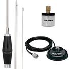 Antena Px Inox 1,40m Alongador 60cm Suporte Magnético Cabo 4 Mts Adaptador PX p/ UHF