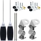 Antena PX Mini Maria Mole 1,40 metros Alongador Inox 25cm Suporte Articulado para Tubos Aço Inox Kit Parafusos Anti Furto Antena PX Mini Maria Mole 1,40 metros Alongador Inox 25cm Suporte Articulado para Tubos Aço Inox Kit Parafusos Anti Furto