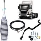 Antena Px Mola Inox 2,70m Suporte Traseiro Motorista Scania Série 5 Cabo 5,5m Parafusos