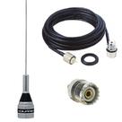 Antena Vhf 50cm M-300C Cabo 5,5 metros com Conectores Adaptador Baofeng Uhf Femea X Sma Femea