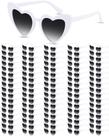 Anteojos de sol con forma de corazón Retro Hoteam para bodas, 100 pares, blanco/gris