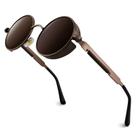Anteojos de Sol Retro GQUEEN Redondos Steampunk Polarizados con Protección UV400