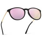 Anteojos de sol WearMe Pro redondos polarizados UV400 para mujer en carey