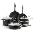 Antiaderente de cerâmica saudável anodizada dura GreenPan Canterbury, conjunto de panelas e frigideiras de 10 peças, sem PFAS, lavável na máquina de lavar louça, seguro no forno, preto