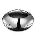 Antiaderente híbrido Wok HexClad de 36 cm com tampa de aço