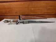 Antiga Faca Cabo Em Madeira E Metal Prateado - R 10649